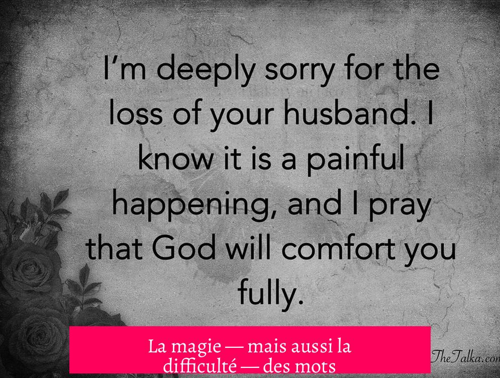 La magie — mais aussi la difficulté — des mots