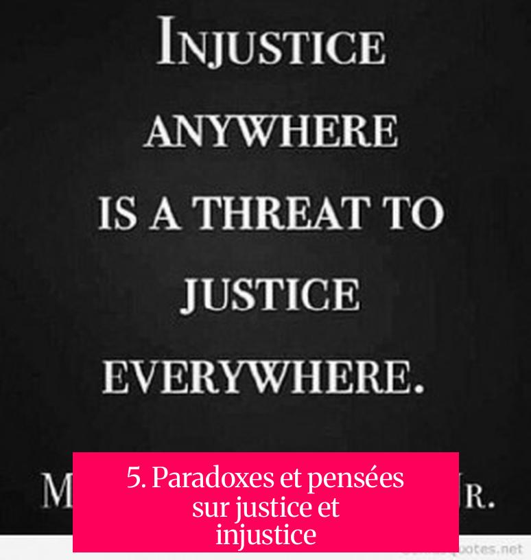 5. Paradoxes et pensées sur justice et injustice