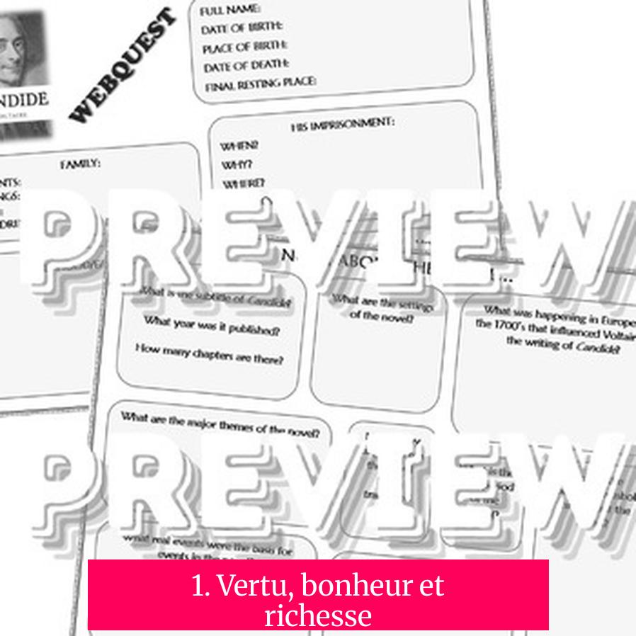 1. Vertu, bonheur et richesse