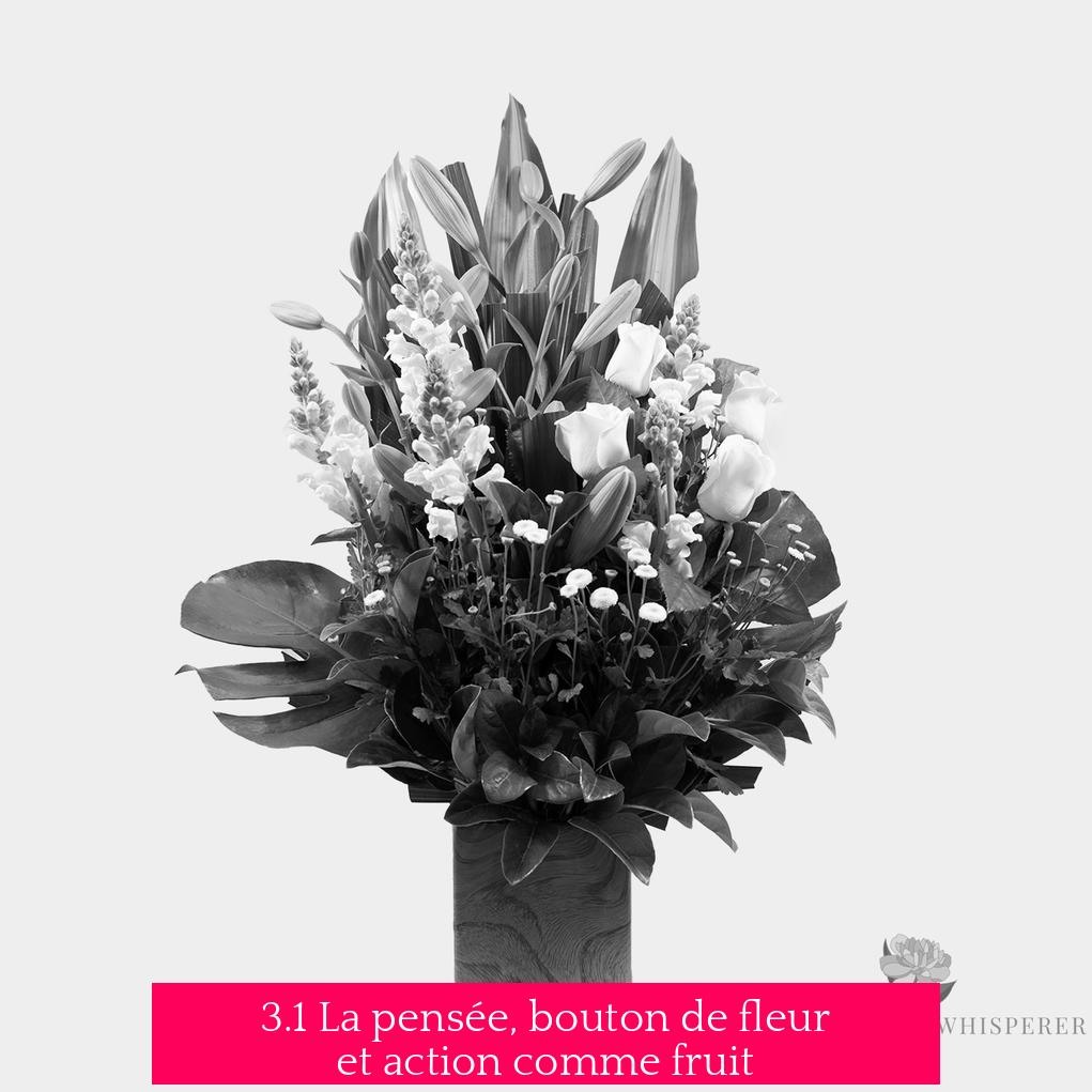 3.1 La pensée, bouton de fleur et action comme fruit
