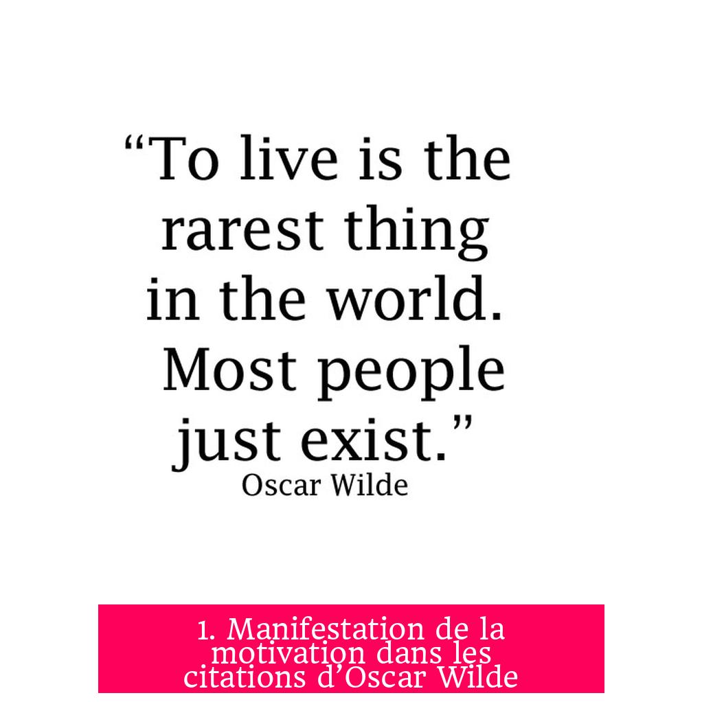 1. Manifestation de la motivation dans les citations d’Oscar Wilde