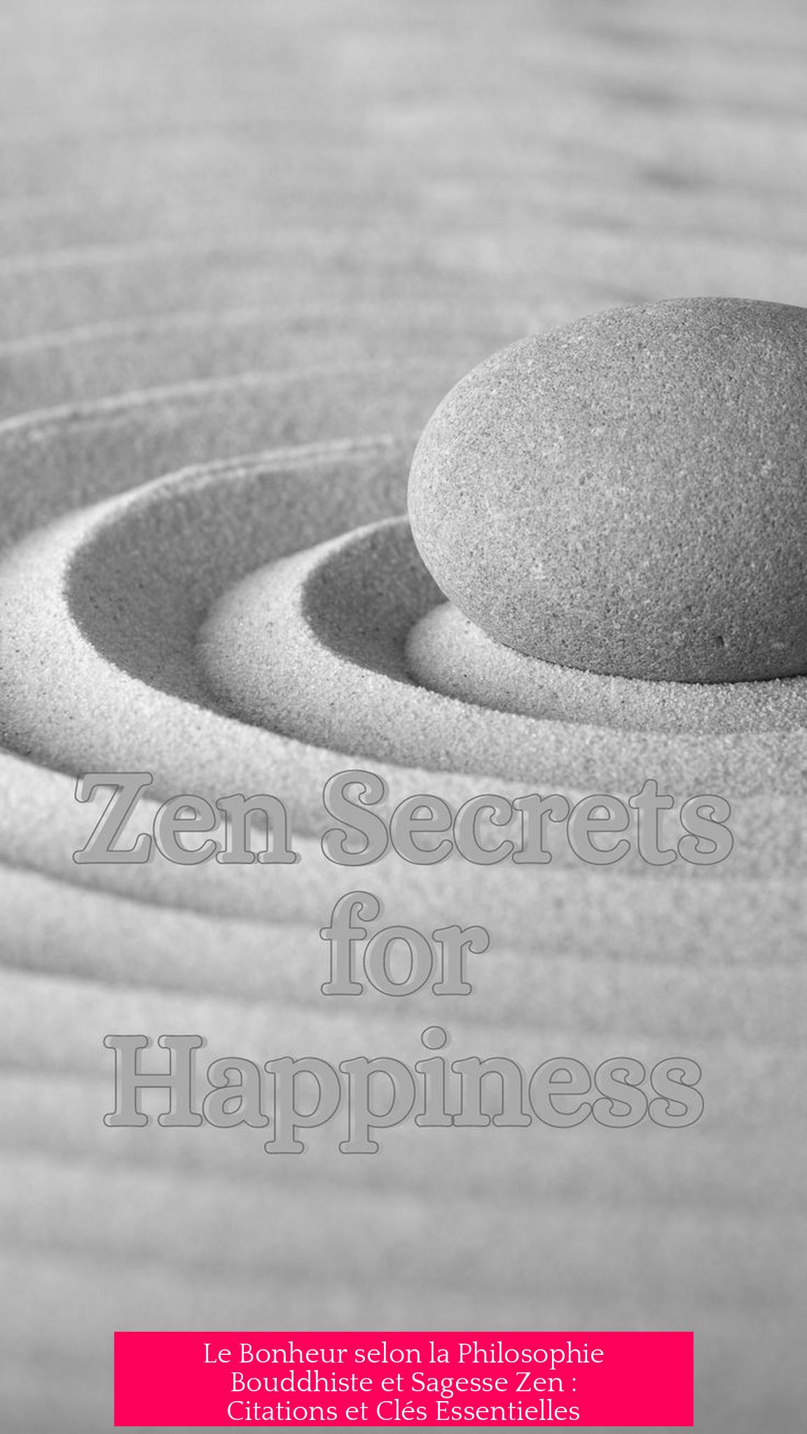 Le Bonheur selon la Philosophie Bouddhiste et Sagesse Zen : Citations et Clés Essentielles
