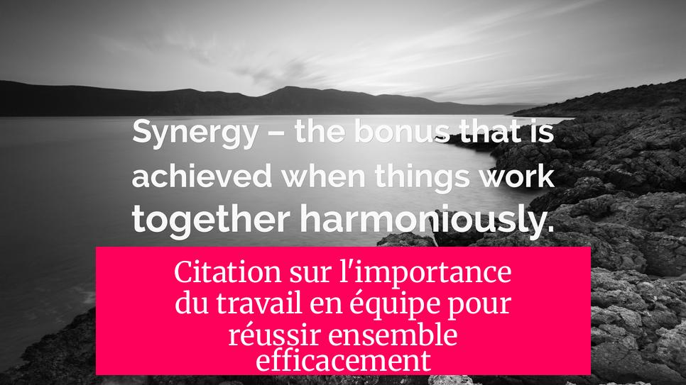 Citation sur l'importance du travail en équipe pour réussir ensemble efficacement