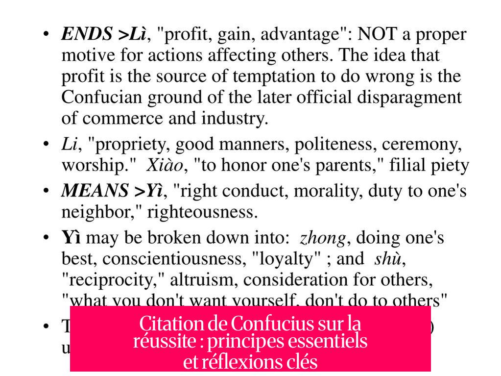 Citation de Confucius sur la réussite : principes essentiels et réflexions clés