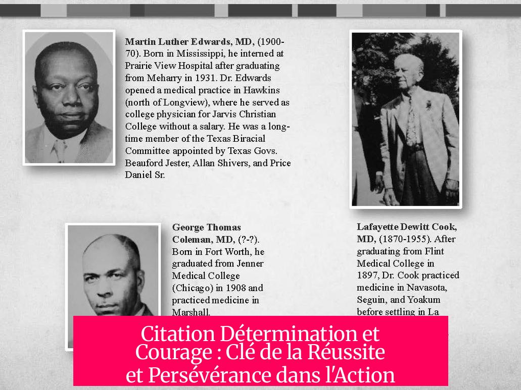 Citation Détermination et Courage : Clé de la Réussite et Persévérance dans l'Action