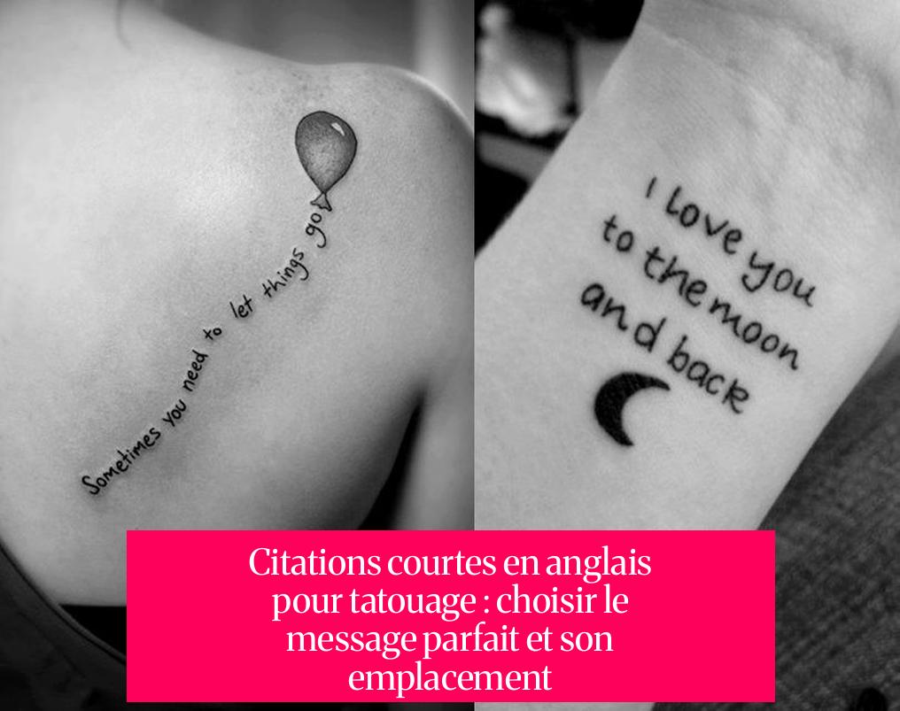 Citations courtes en anglais pour tatouage : choisir le message parfait et son emplacement