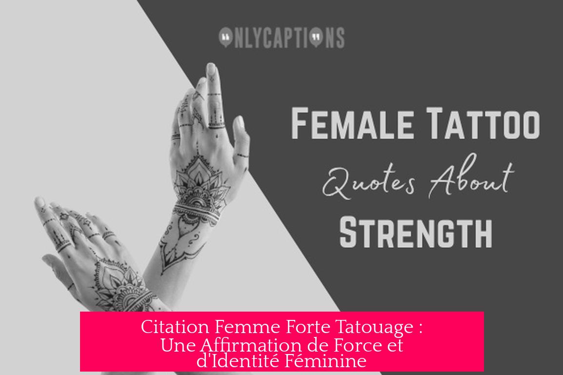 Citation Femme Forte Tatouage : Une Affirmation de Force et d'Identité Féminine