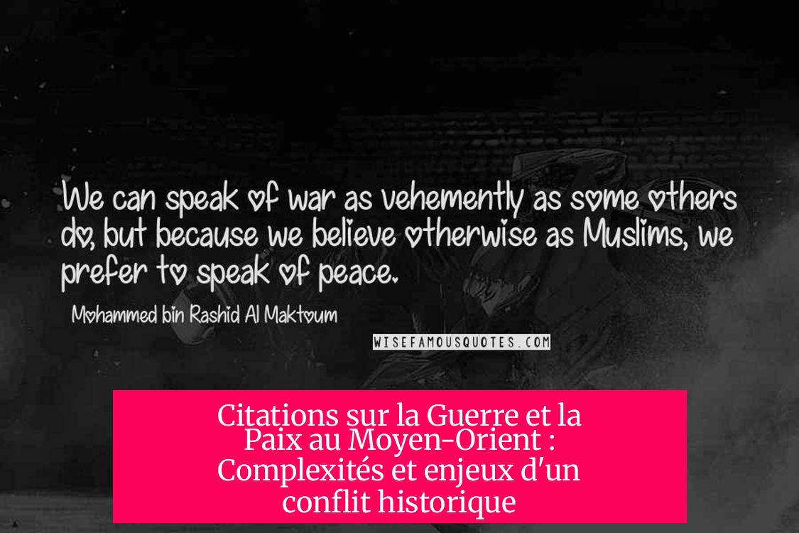 Citations sur la Guerre et la Paix au Moyen-Orient : Complexités et enjeux d'un conflit historique