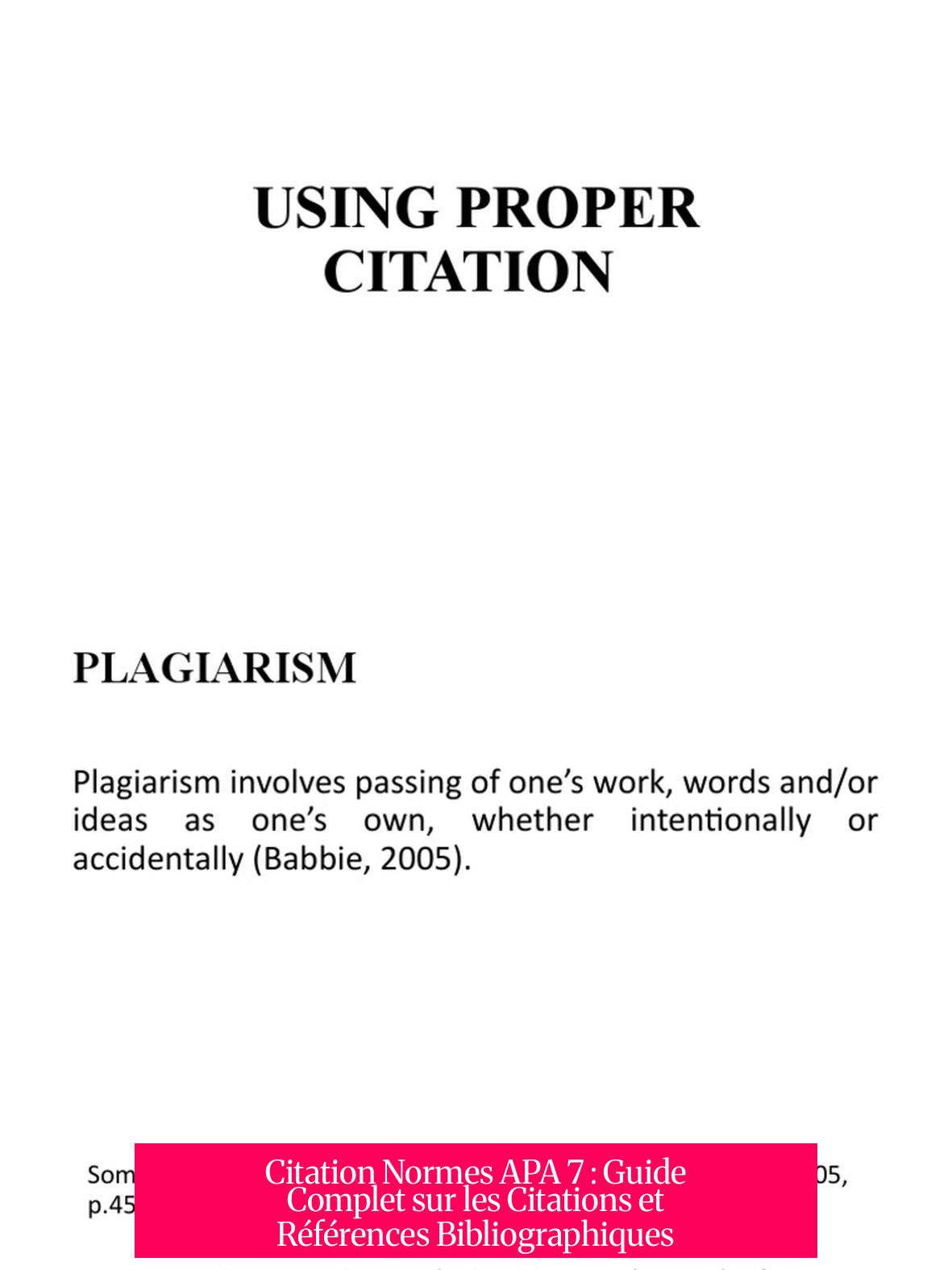 Citation Normes APA 7 : Guide Complet sur les Citations et Références Bibliographiques