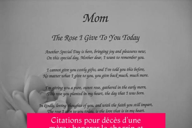 Citations pour décès d'une mère : honorer le chagrin et célébrer la mémoire éternelle