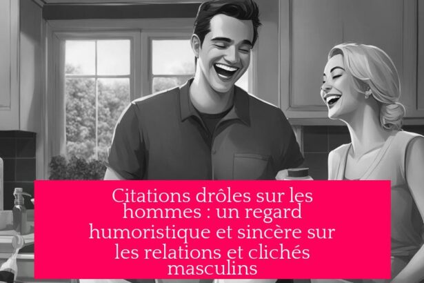 Citations drôles sur les hommes : un regard humoristique et sincère sur les relations et clichés masculins