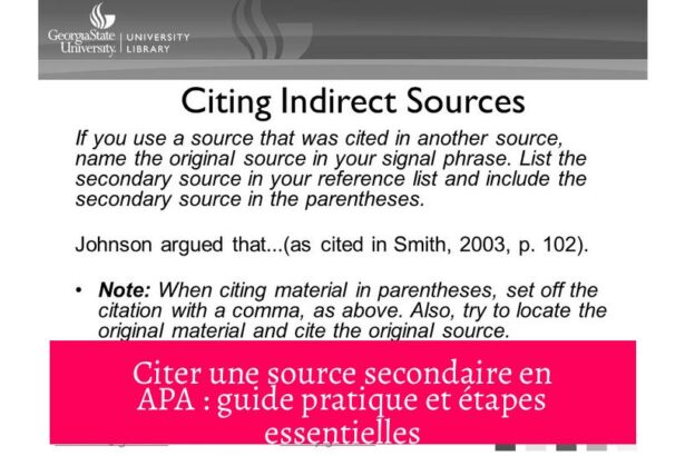Citer une source secondaire en APA : guide pratique et étapes essentielles