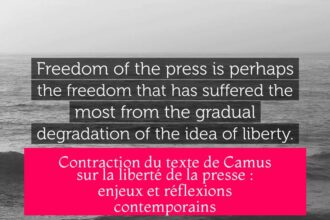 Contraction du texte de Camus sur la liberté de la presse : enjeux et réflexions contemporains