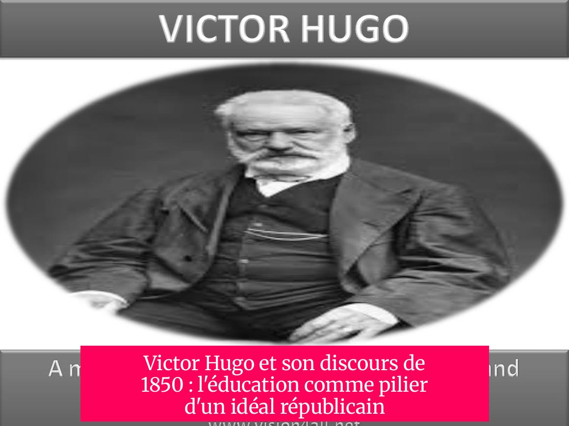Victor Hugo et son discours de 1850 : l'éducation comme pilier d'un idéal républicain