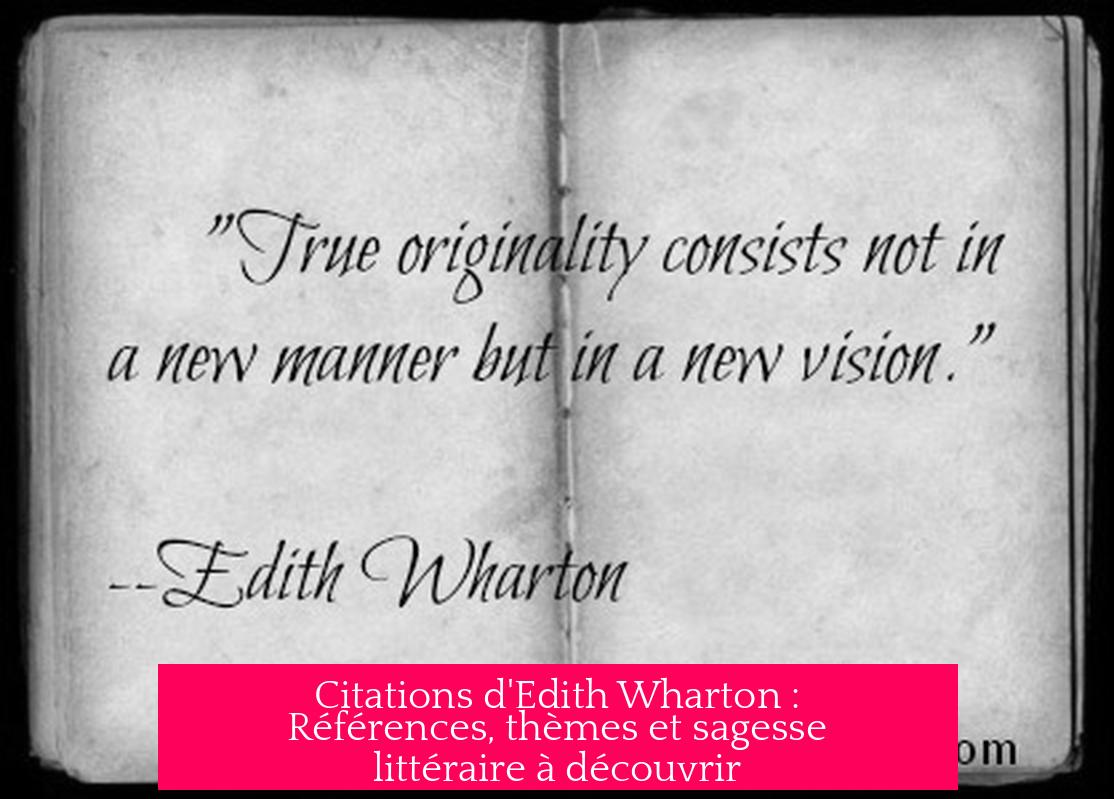 Citations d'Edith Wharton : Références, thèmes et sagesse littéraire à découvrir