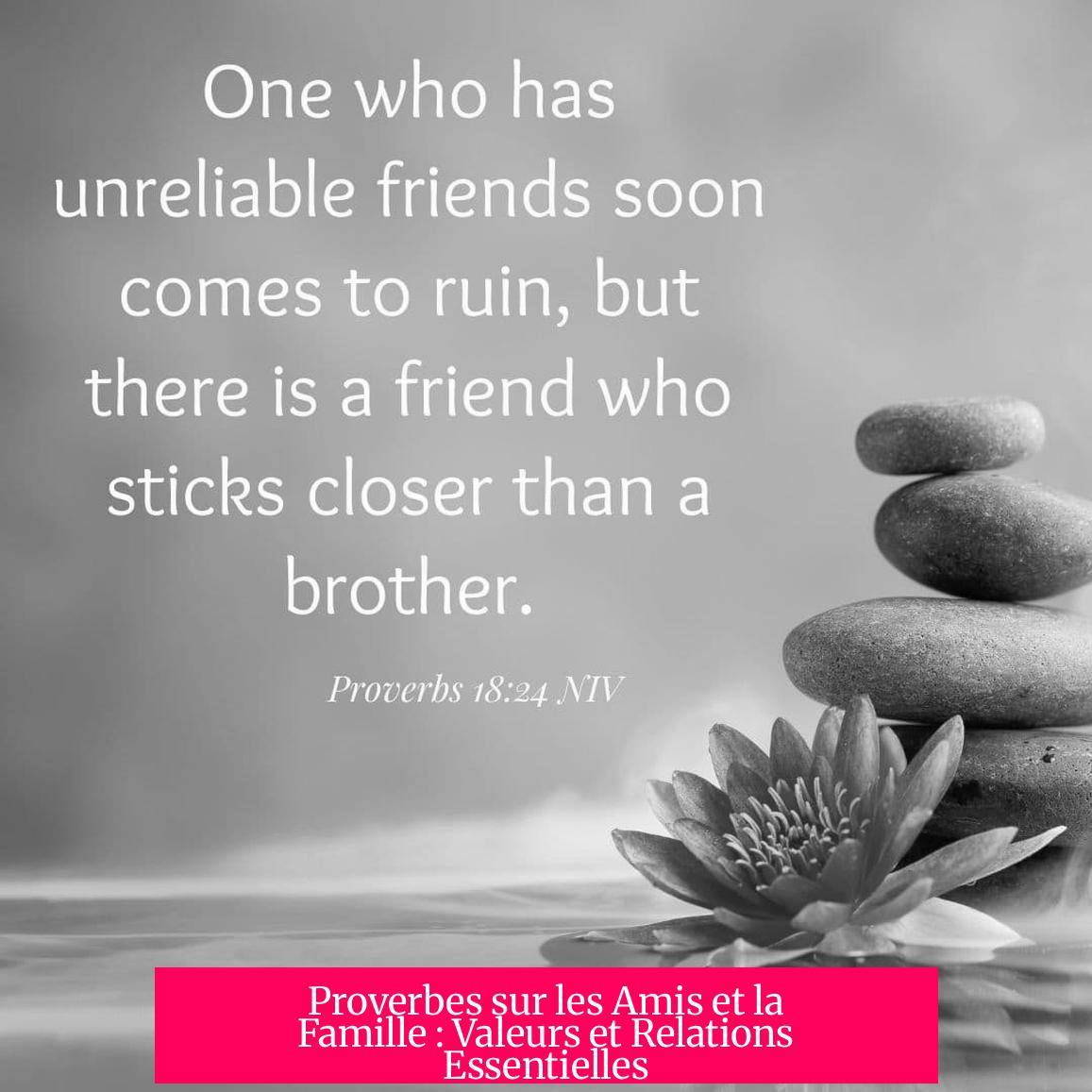 Proverbes sur les Amis et la Famille : Valeurs et Relations Essentielles