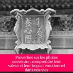 Proverbes sur les photos souvenirs : comprendre leur valeur et leur impact émotionnel dans nos vies