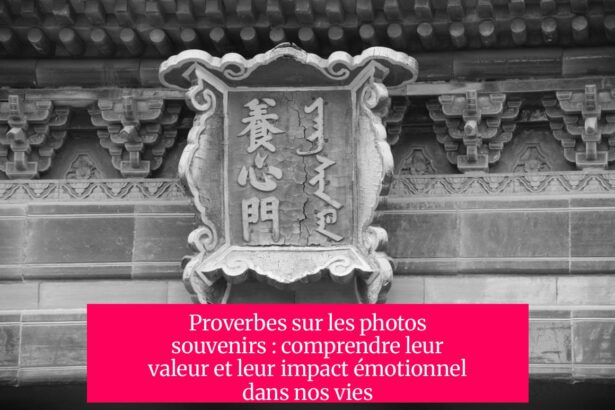 Proverbes sur les photos souvenirs : comprendre leur valeur et leur impact émotionnel dans nos vies