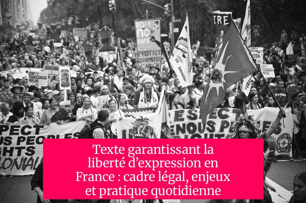 Texte garantissant la liberté d’expression en France : cadre légal, enjeux et pratique quotidienne