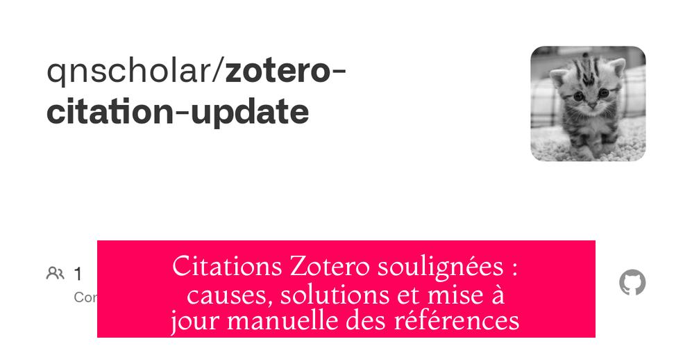 Citations Zotero soulignées : causes, solutions et mise à jour manuelle des références