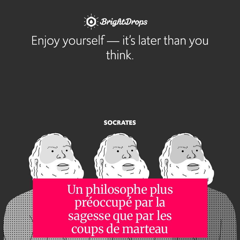 Un philosophe plus préoccupé par la sagesse que par les coups de marteau