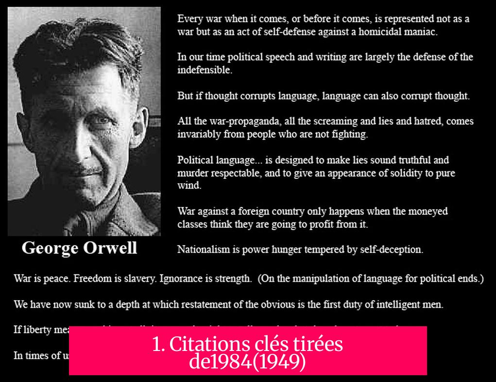 1. Citations clés tirées de1984(1949)