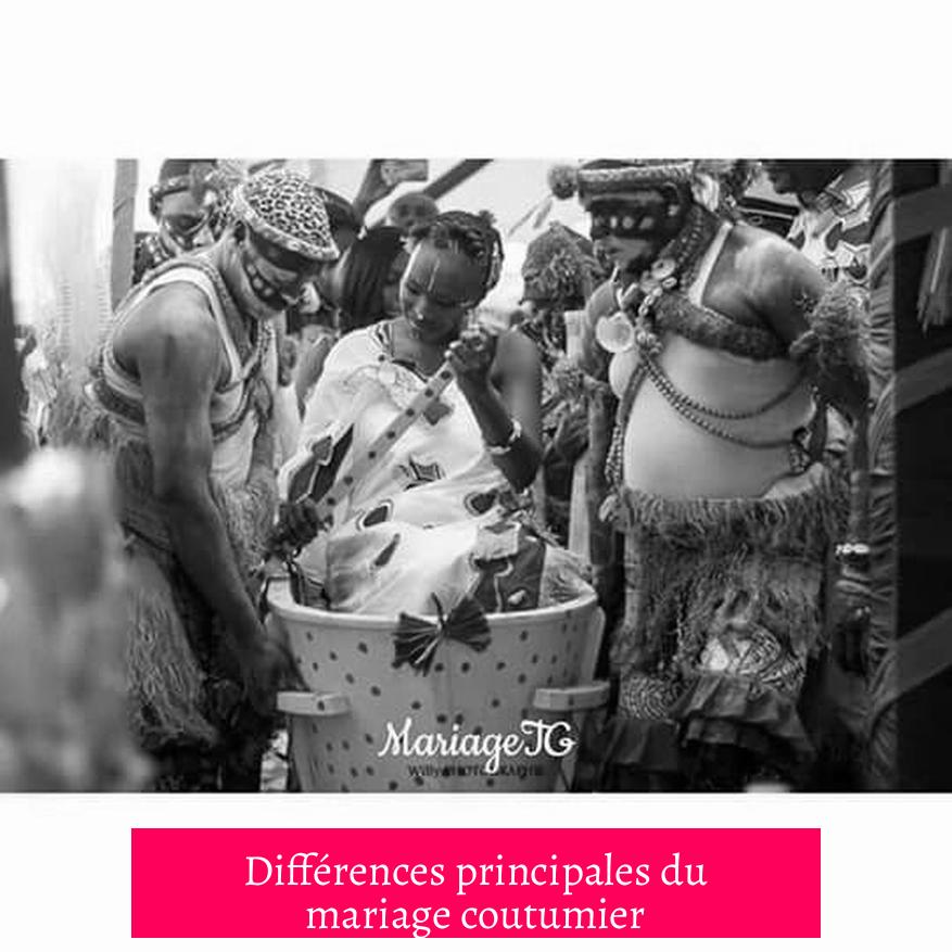 Différences principales du mariage coutumier