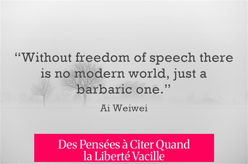 Des Pensées à Citer Quand la Liberté Vacille