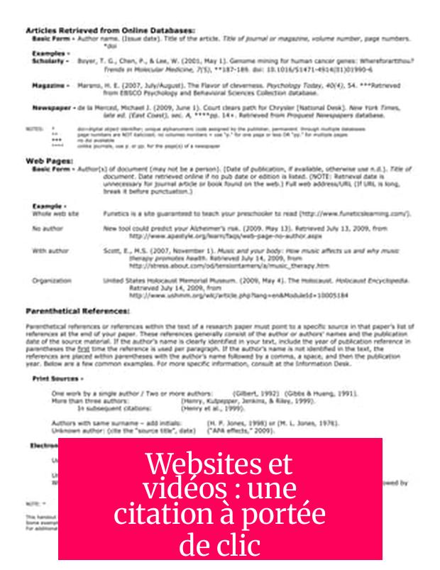 Websites et vidéos : une citation à portée de clic