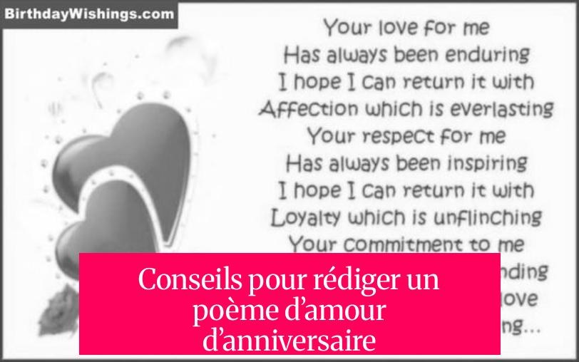 Conseils pour rédiger un poème d’amour d’anniversaire
