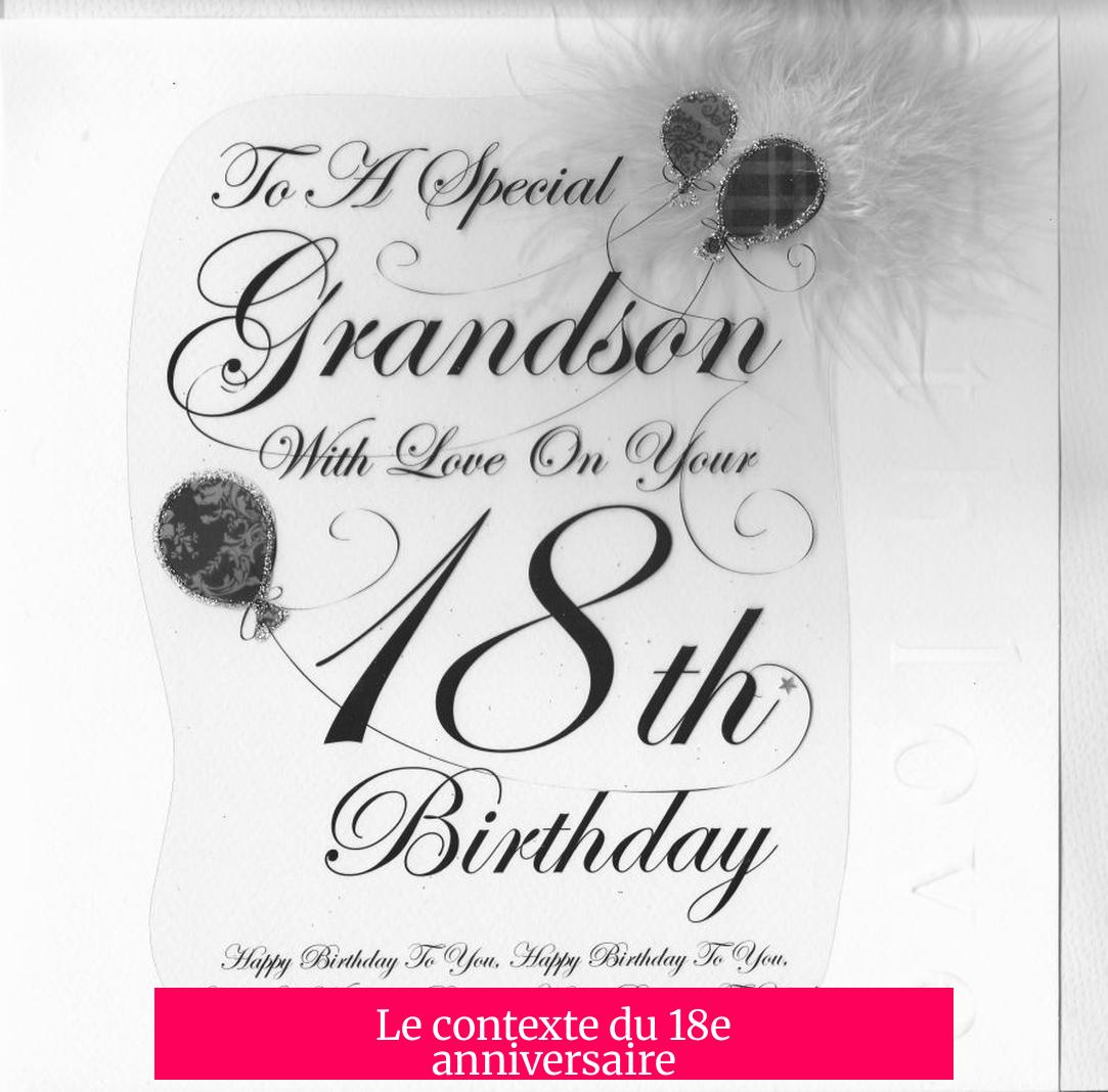 Le contexte du 18e anniversaire