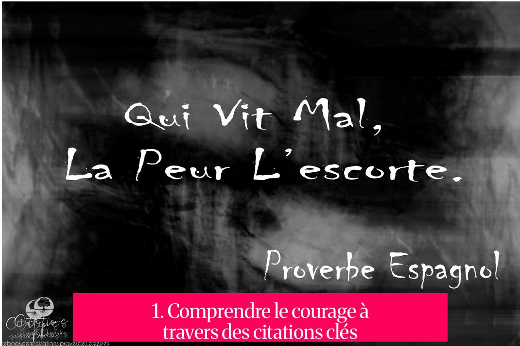1. Comprendre le courage à travers des citations clés