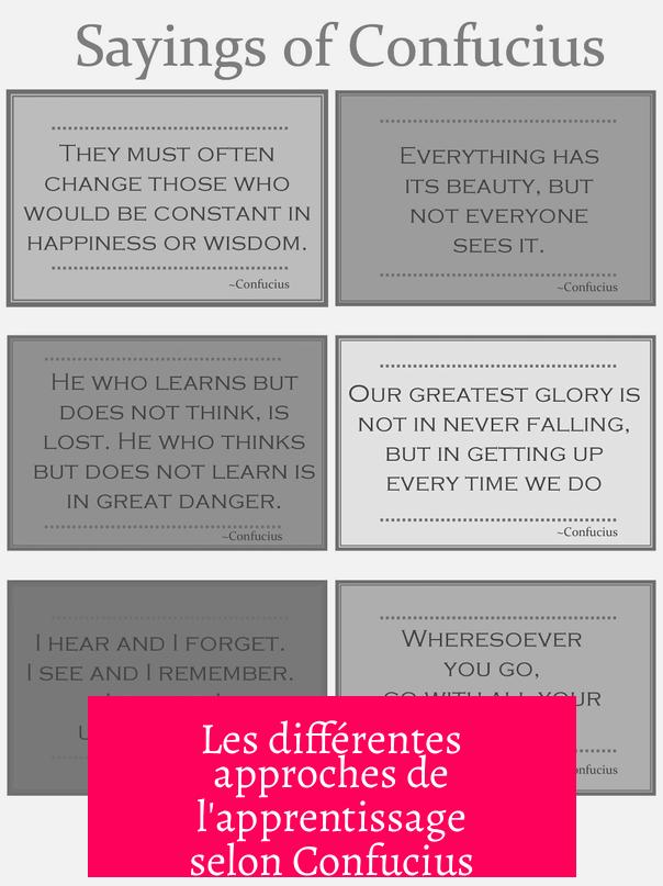 Les différentes approches de l'apprentissage selon Confucius
