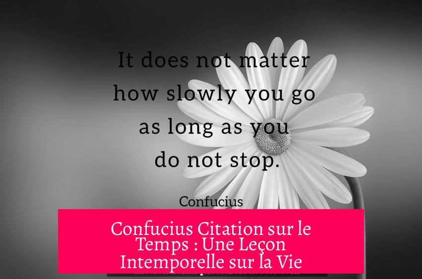 Confucius Citation sur le Temps : Une Leçon Intemporelle sur la Vie