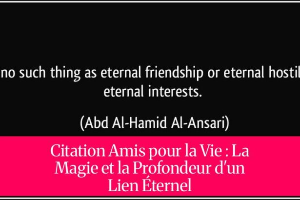 Citation Amis pour la Vie : La Magie et la Profondeur d'un Lien Éternel