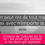 Citation de Coluche sur la vie : les ponts qui unissent et les murs qui séparent