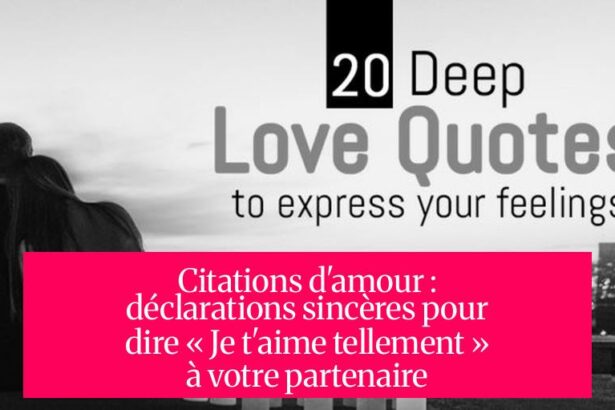 Citations d'amour : déclarations sincères pour dire « Je t'aime tellement » à votre partenaire