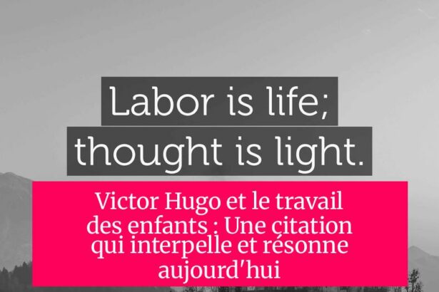 Victor Hugo et le travail des enfants : Une citation qui interpelle et résonne aujourd'hui