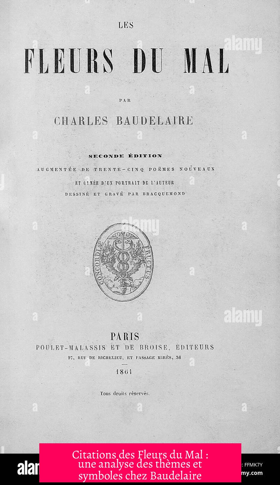 Citations des Fleurs du Mal : une analyse des thèmes et symboles chez Baudelaire