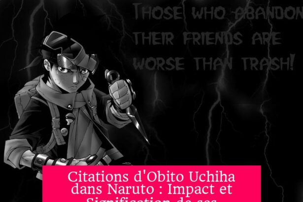Citations d'Obito Uchiha dans Naruto : Impact et Signification de ses Mots Profonds
