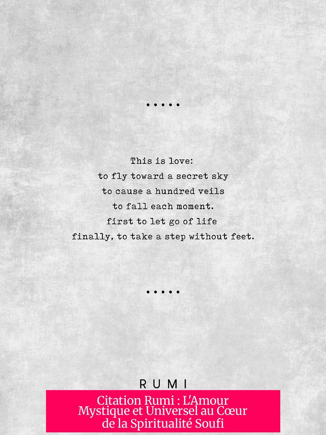 Citation Rumi : L'Amour Mystique et Universel au Cœur de la Spiritualité Soufi
