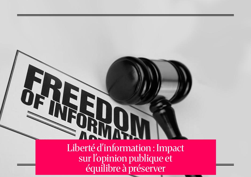 Liberté d'information : Impact sur l'opinion publique et équilibre à préserver