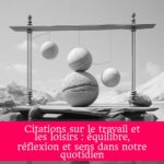 Citations sur le travail et les loisirs : équilibre, réflexion et sens dans notre quotidien