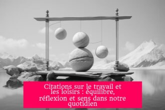 Citations sur le travail et les loisirs : équilibre, réflexion et sens dans notre quotidien