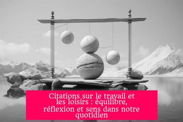 Citations sur le travail et les loisirs : équilibre, réflexion et sens dans notre quotidien