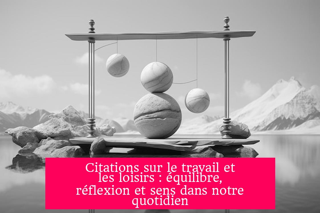 Citations sur le travail et les loisirs : équilibre, réflexion et sens dans notre quotidien