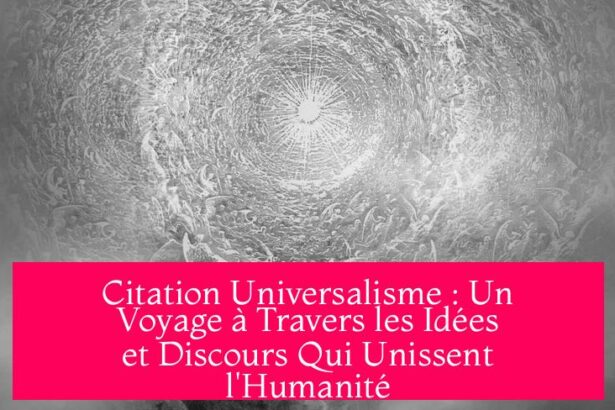 Citation Universalisme : Un Voyage à Travers les Idées et Discours Qui Unissent l'Humanité