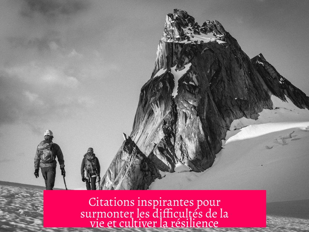 Citations inspirantes pour surmonter les difficultés de la vie et cultiver la résilience