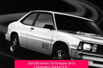 Spécifications Techniques de la Chevrolet Citation X11 : Performances et Caractéristiques de l'Icône Américaine