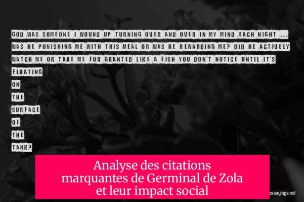 Analyse des citations marquantes de Germinal de Zola et leur impact social